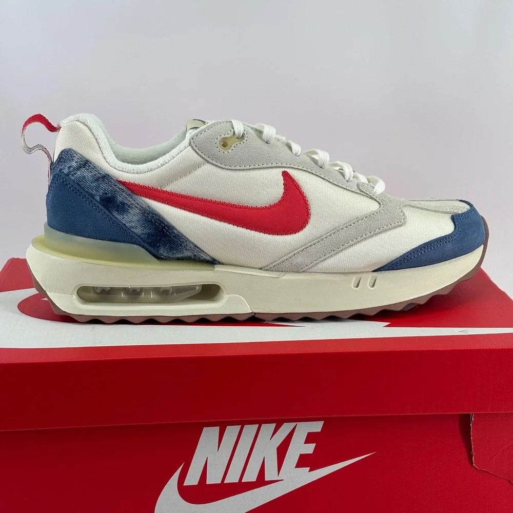 Nike Air Max Dawn Men 10.5 Coconut Milk Track Red DV1487-162 Retro Sneaker
